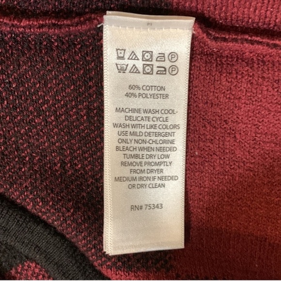 Adrienne Vittadini Buffalo Plaid Cowl Neck Sweater Small - Picture 5 of 5